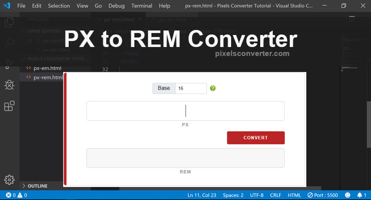 PX to REM Converter